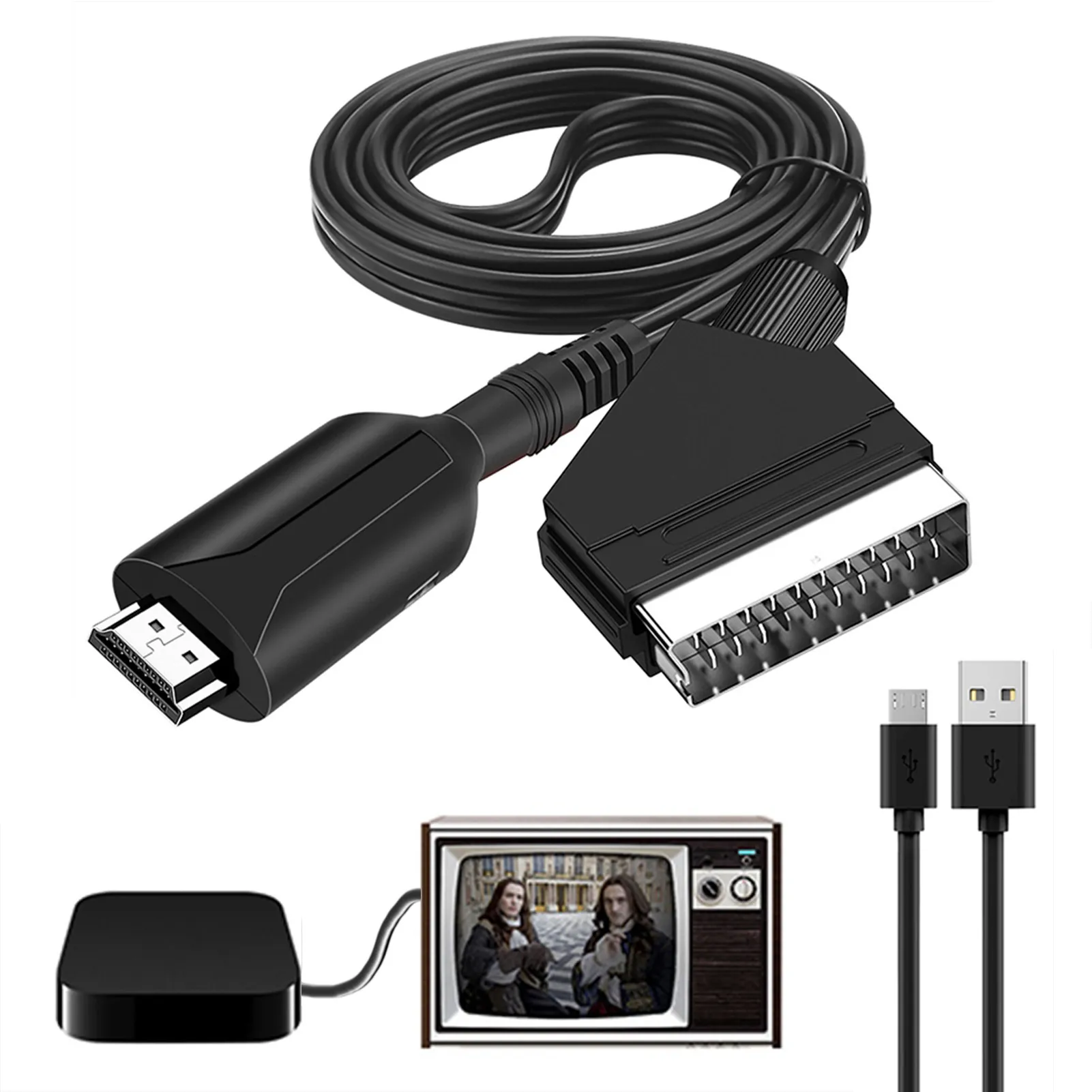 Conversor Scart para HDMI com Cabo AQUAFORGE
