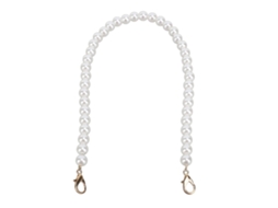 Alça de pérolas artificiais de 40 cm com fecho de liga metálica, elegante, multifuncional e confortável, para bolsas e carteiras. 10 mm