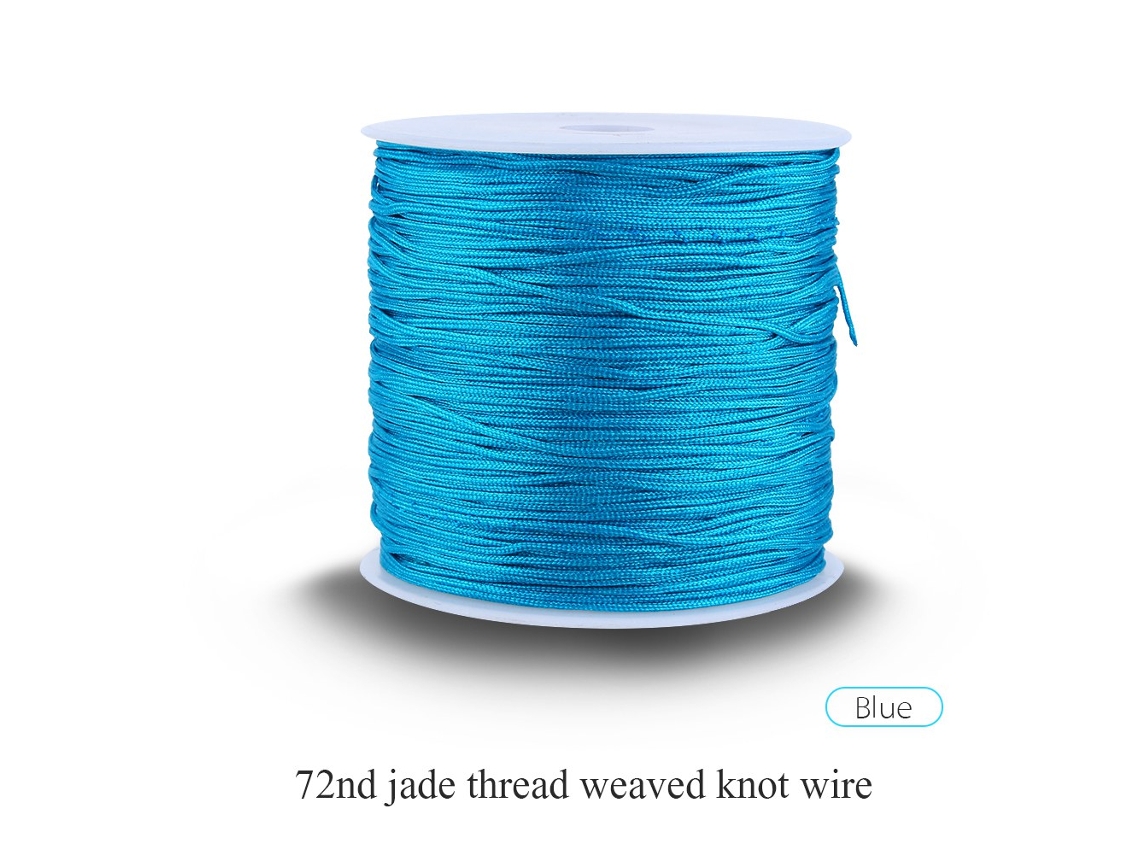 Laxiscreed Fio De Macramé Azul 100m X 0,8mm Para Laços E Joias De Shamballa