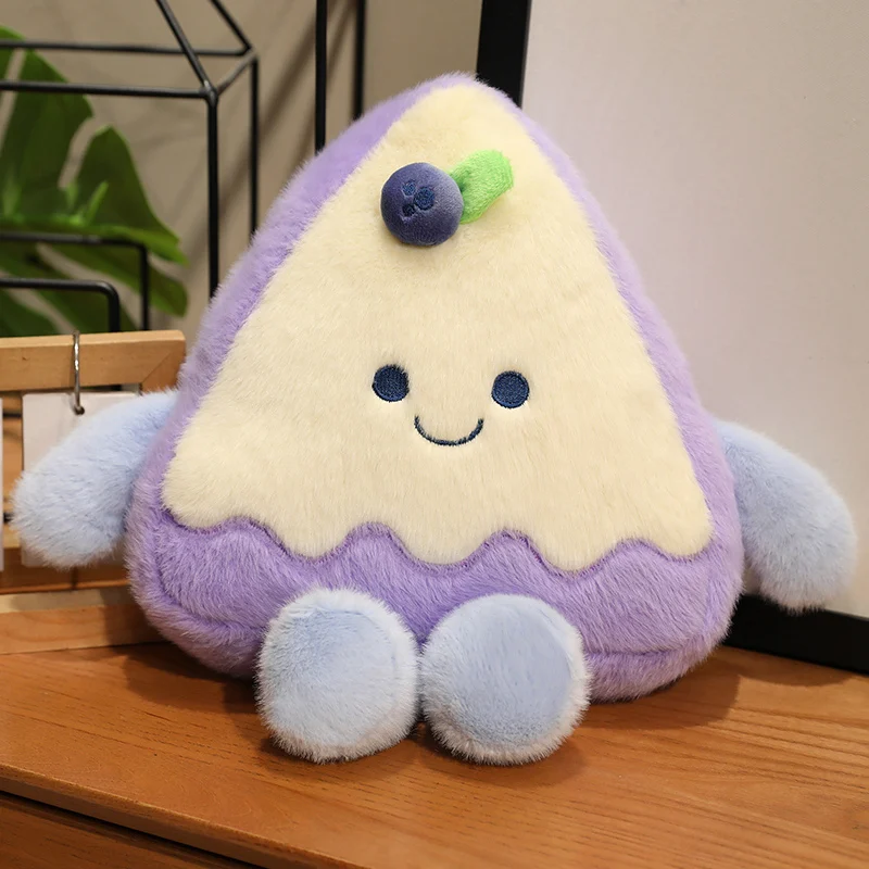 Lindo Brinquedo de Pelúcia Realista de Bolo de Frutas em Estilo Anime MDUG (azul, 60cm)