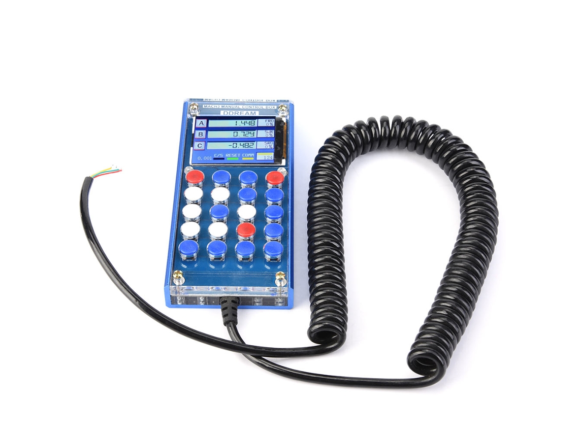 Caixa De Controle Manual Com Display Lcd Mach3 Para Cnc 6 Eixos Interface Serial