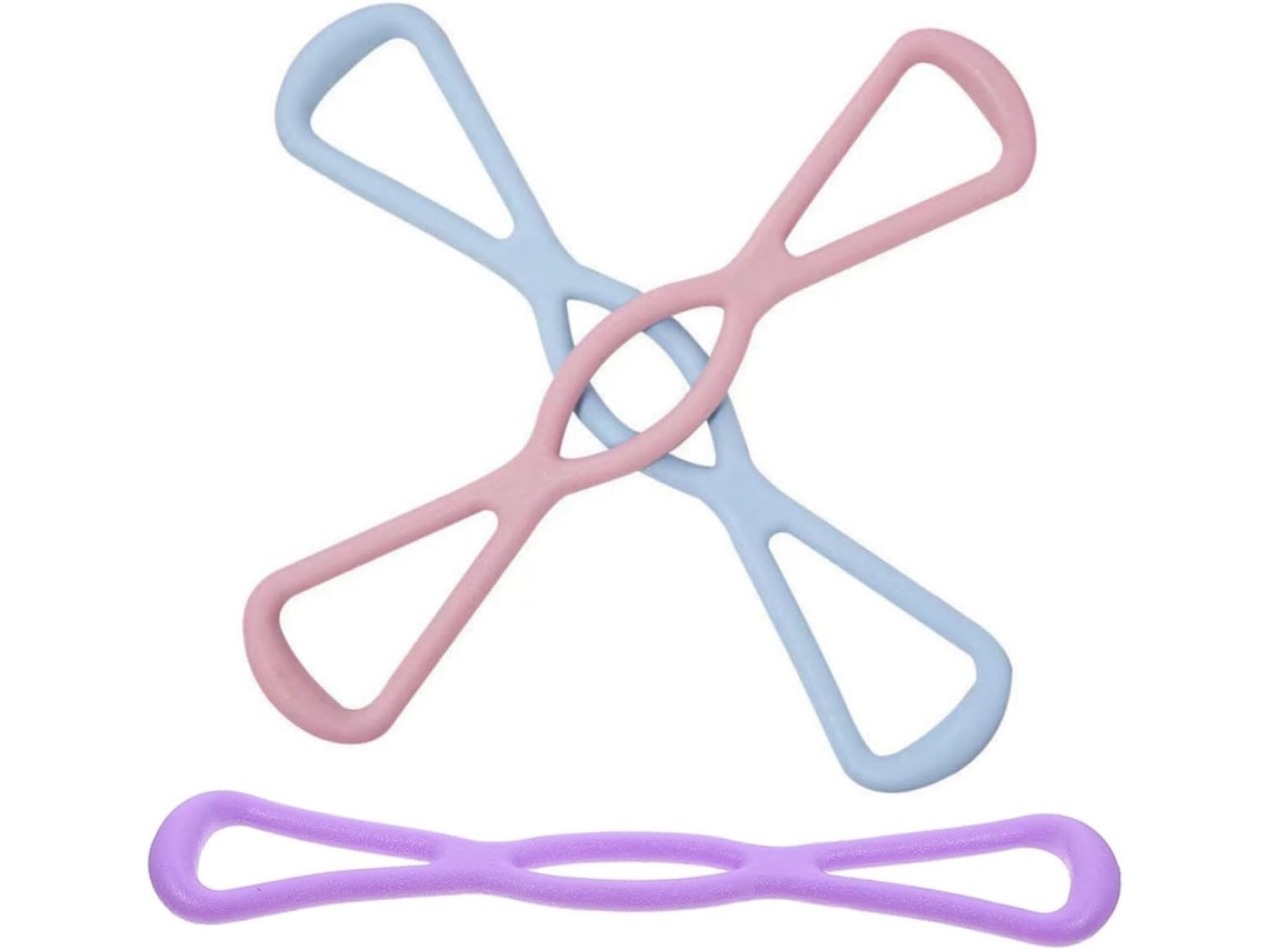 Conjunto De 3 Faixas Elásticas Alongamento Para Ioga Homoyoyo, Feitas Tpr Resistente E Com Compartimento