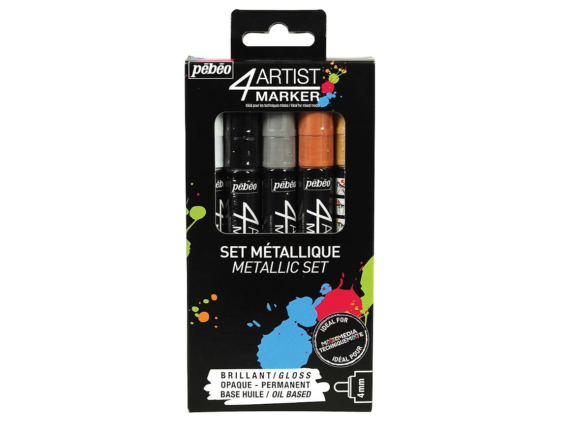 Conjunto De Marcadores Metálicos À Base De Óleo Pebeo 4artist Olysi Shop