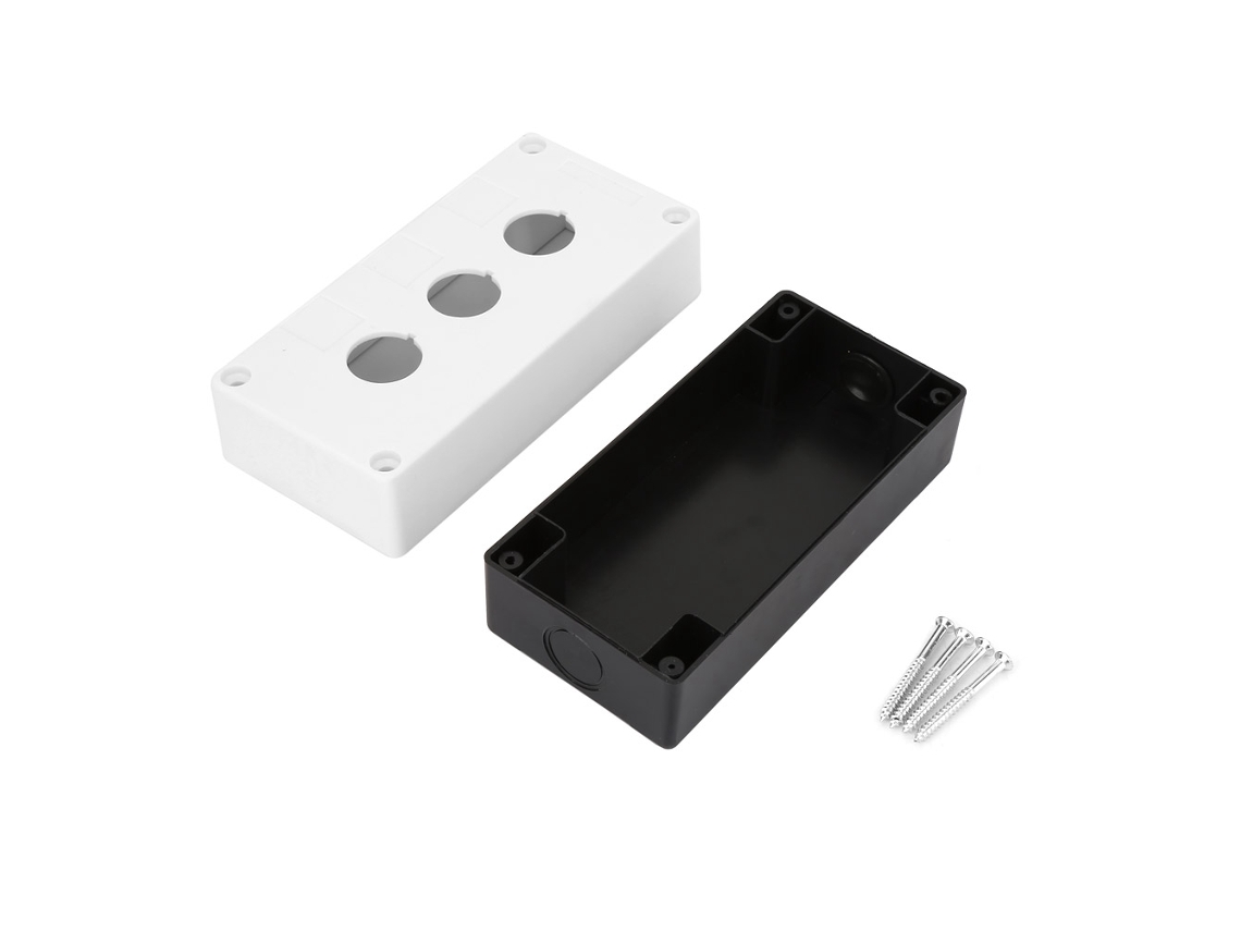 Caixa De Proteção Com Botão De Interruptor De 3 Furos 22mm Impermeável Branco Para Controle