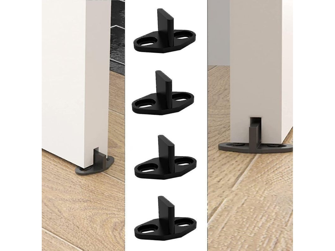 Guia De Chão Para Portas Deslizantes Ajustável Em Plástico Pom Anti-corrosivo, Fácil Instalação E Design Moderno Preto