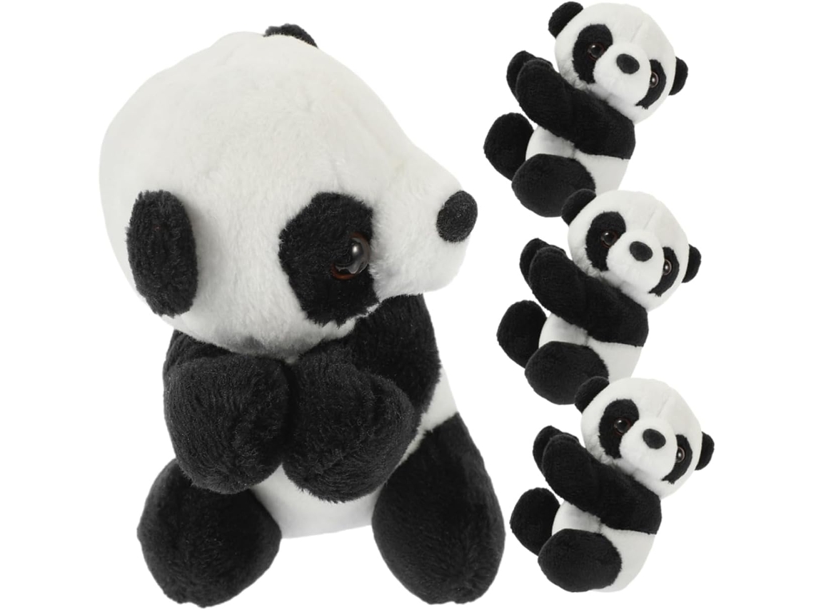 2-conjuntos De Clipes Papelaria Com Estampa Panda Fofo, Bonecos De Panda, Mini Pandas De Pelúcia Fotos, Mini