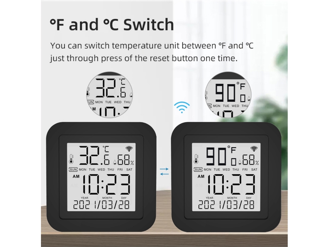 Controle Remoto Infravermelho Wifi Tuya 3 Em 1 Com Sensor De Temperatura E Umidade, Compatível Com Alexa