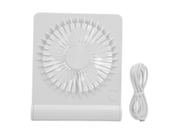 Laxiscreed Mini Ventilador De Mesa Branco Com Carregamento Usb E Ajuste De Velocidades