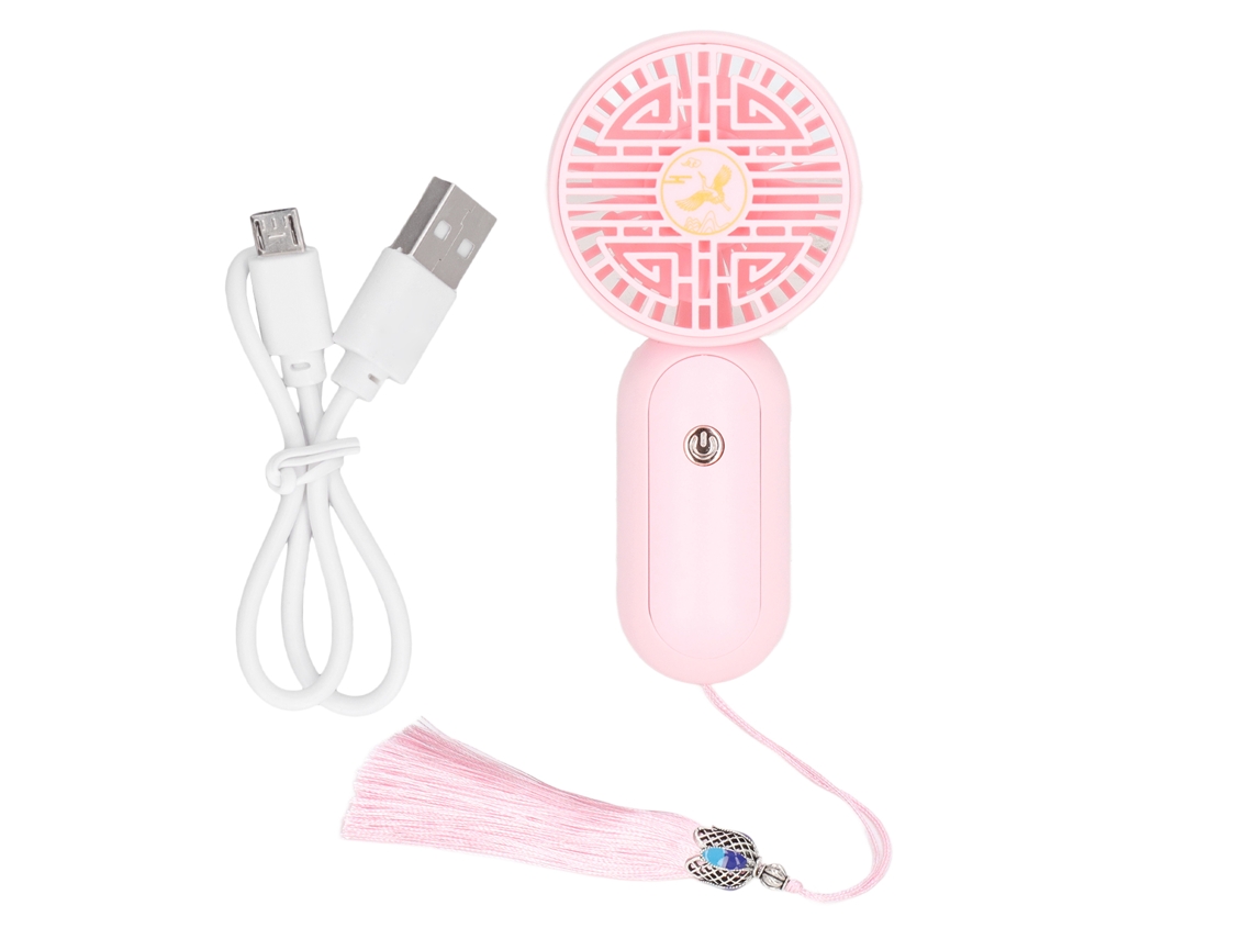Mini Ventilador Portátil 3 Velocidades Usb Carregável Rosa