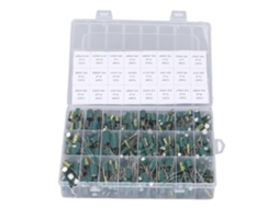 Yuru kit de Capacitores Eletrolíticos de Alumínio 460 Peças 6.3v 50v Verde com Caixa de Armazenamento