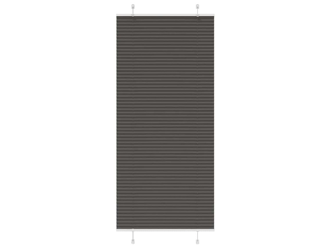 Vidaxl Preto Plissada Cega 85x200 Cm Largura Tecido 84,4 Cm Poliéster