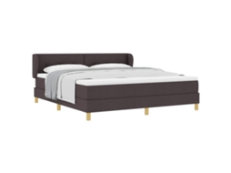Cama Box com Colchão Marrom Escuro 180 X 200 Cm Tecido MAISON EXCLUSIVE