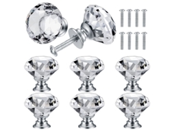 Manilhas de cristal para portas, alça de diamante, decorativas, 30mm | S/MARCA
