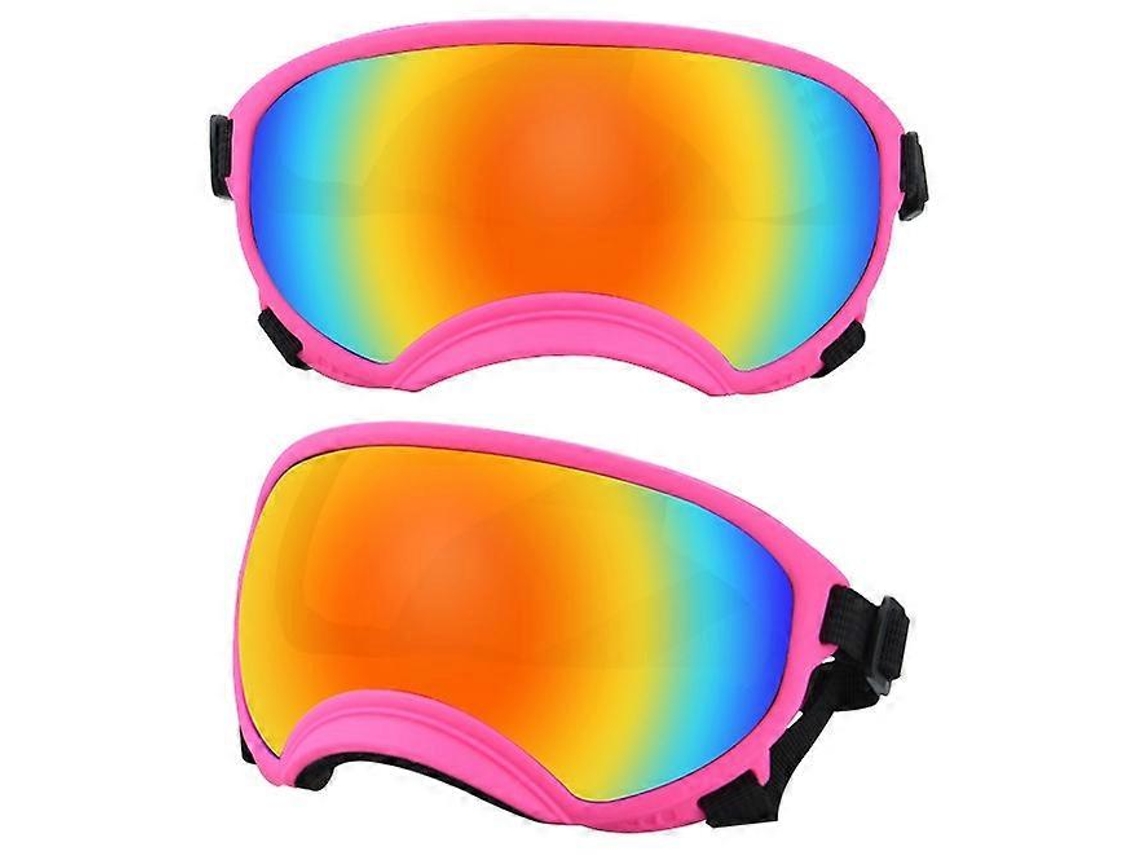 Óculos de proteção para filhotes, anti-UV, resistentes a impactos, ajustáveis, elásticos, tamanho grande, respiráveis, rosa e coloridos.