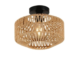 Lustre de Rattan Natural Trançado À Mão com Fonte de Luz Led. MDUG