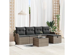 Vidaxl Conjunto De Sofá De Jardim 6 Unid. Rattan Sintético