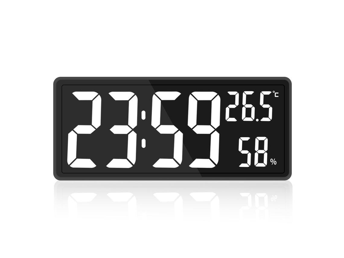 Relógio Digital de Parede Temperatura Humidade Led Grande Quarto Escritório NEVEANCE