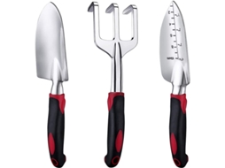 Ferramentas De Jardim, Conjunto De 3 Ferramentas De Jardim Duráveis Com Cabo Anti-derrubamento (vermelho)