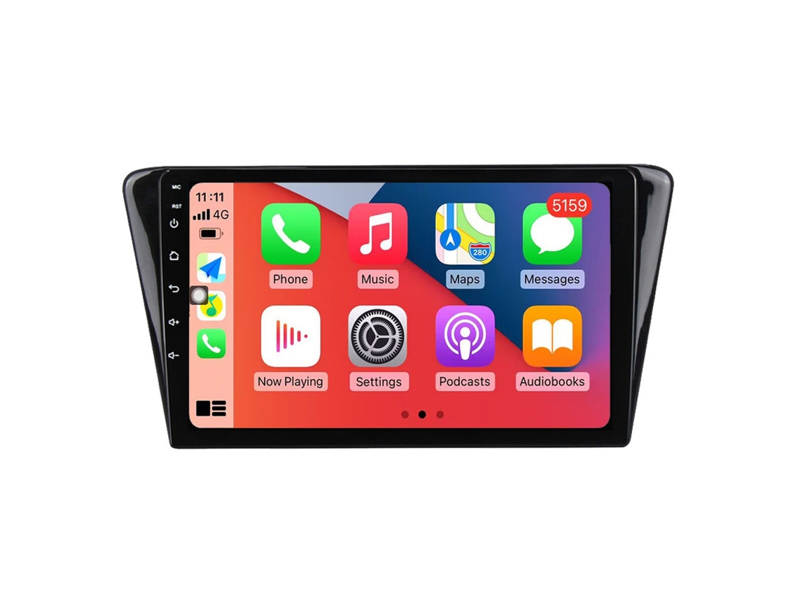 Auto Rádio Carro Bluetooth Autoradio 8GB RAM 128G ROM CarPlay Navegação GPS Ecrã Táctil RoverOne para Peugeot 408 2014-2018  