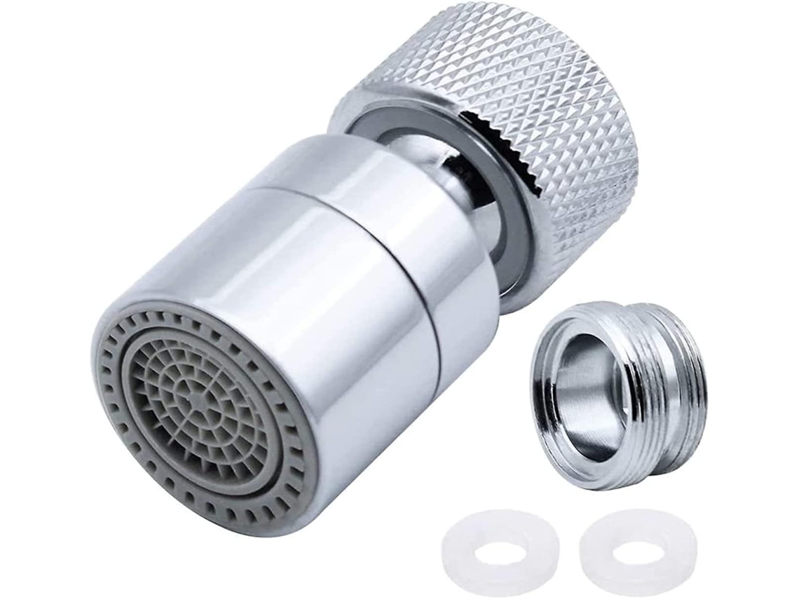 Aerador de Grifo Giratorio 360° de Latón, 2 Modos Ajustables, Adaptador de Boquilla para Rosca Externa M22 o Interna M24