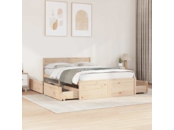 Vidaxl Cama Sem Colchão 135x190 Cm Madeira De Pinho Maciça