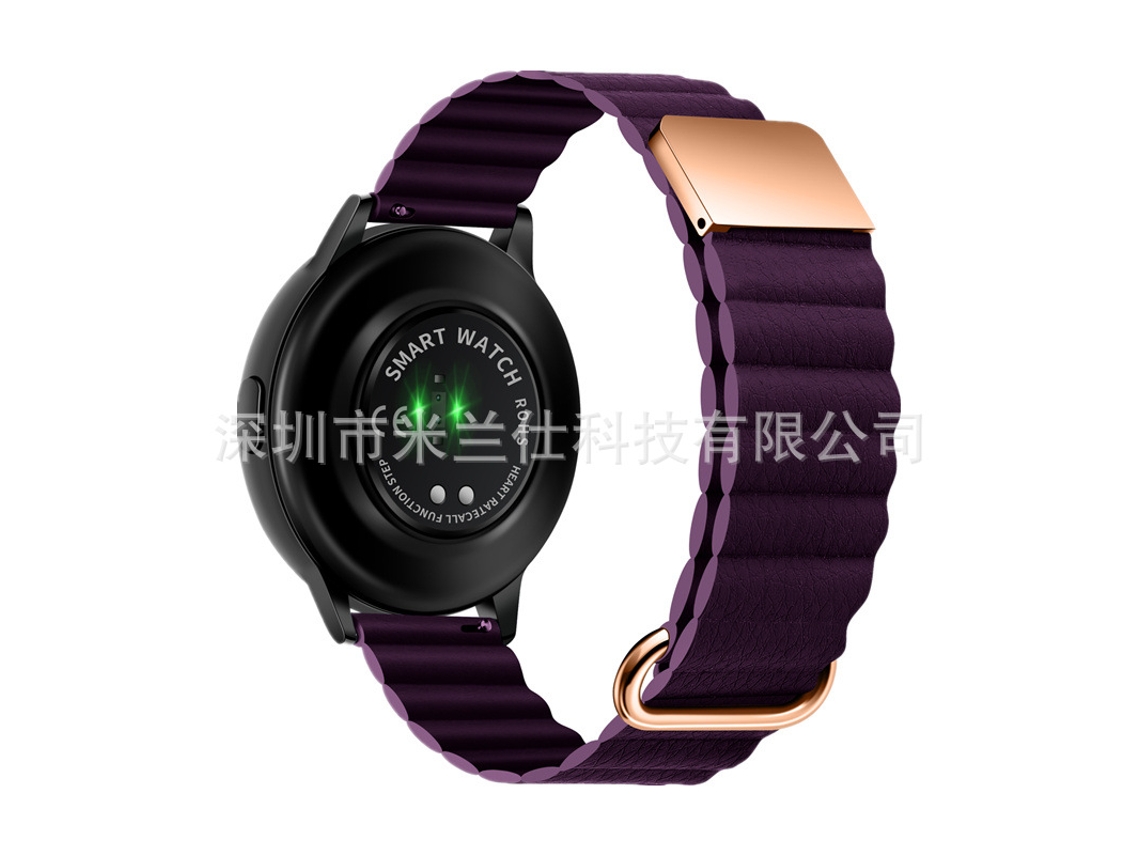 Pulseira De Couro Genuíno Com Fecho Magnético Reverso Para Samsung Galaxy Watch 4flor De Cerejeira 20mm Yunzii (com 2 Barras De Mola)