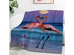 Manta Cegonha Vermelha e Lua 100x130 Cm Multifuncional Macia Aconchegante de Flanela para Cama Cobertor Cochil