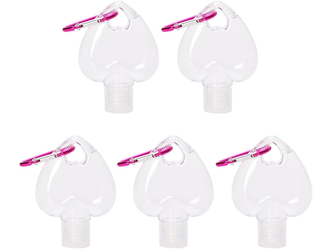 Conjunto De 5 Garrafas Reutilizáveis Em Formato De Coração, Feitas