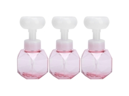 Conjunto de 3 Frascos de Espuma Reutilizáveis em PETG para Cosméticos com Bomba de Espuma