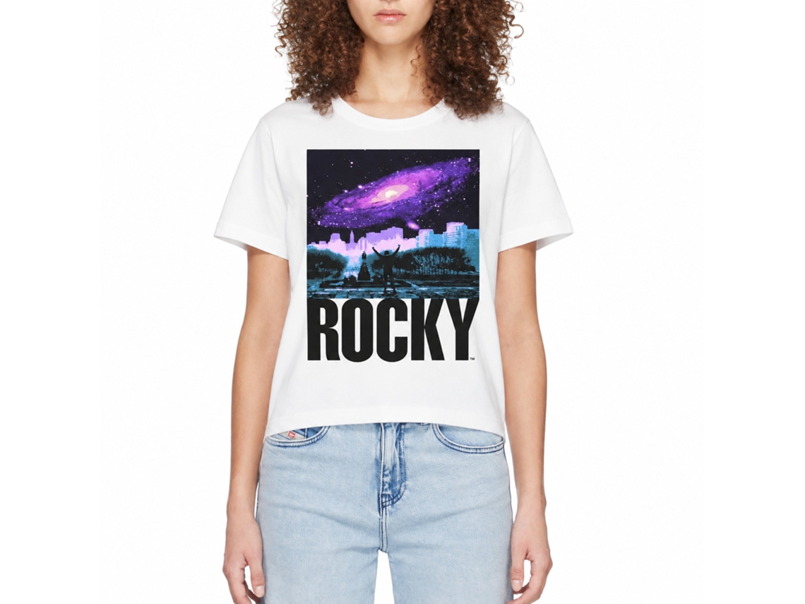 Rockinstone Rocky Movie Galaxy White Adult T-shirt Size:m