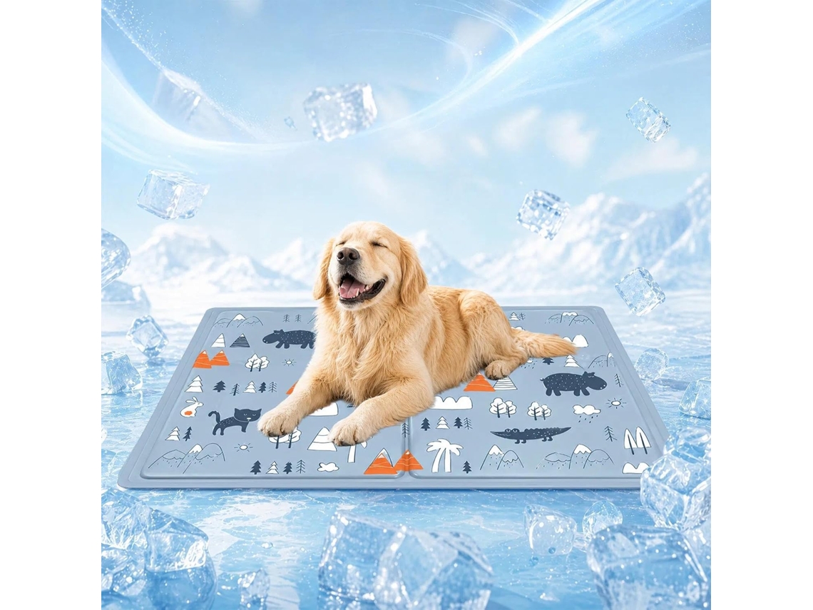 Tapete Refrescante, em Seda Gelada, para Cães e Gatos, Uso no Verão, 40x50 Cm, Cinza AQUAFORGE