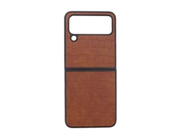 Capa de couro com padrão crocodilo, para Samsung Galaxy Z Flip
