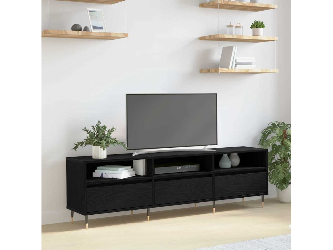 Vidaxl Gabinete Para Tv 150 X 30 X 45 Cm Carvalho Preto