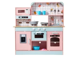 Conjunto De Cozinha Infantil Succebuy, Brinquedo De Cozinha Faz De Conta Com 24 Acessórios, Cor De Rosa