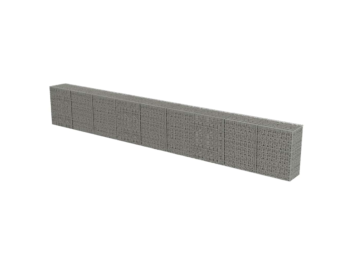 vidaXL Muro gabião com tampas aço galvanizado 900x50x100 cm