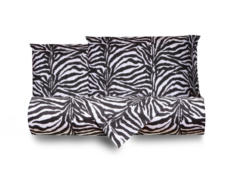 Conjunto de Edredão SMARTDECOHOME de 3 Peças 100% Algodão Cama de 150x160cm Zebra