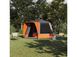 Vidaxl Barraca De Camping Cabana Cinzento E Laranja 420 X 420 X 227 Cm