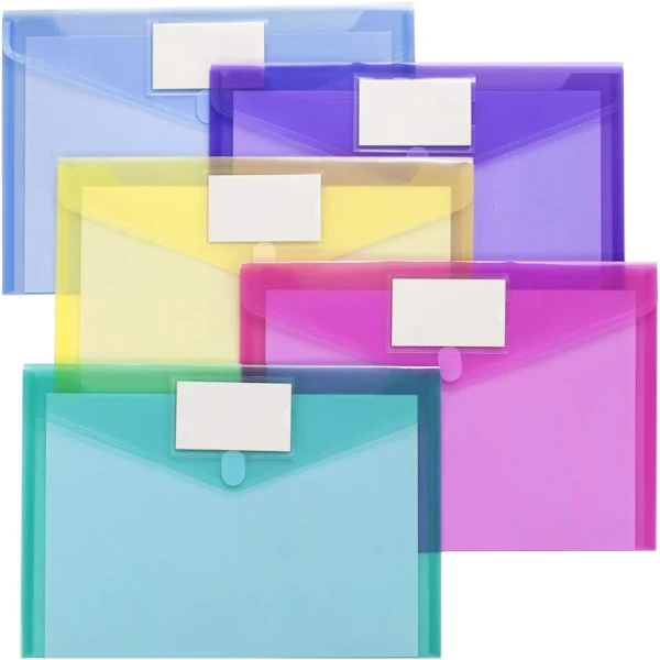 Pacote com 10 Pastas Plásticas Transparentes para Armazenamento de Documentos BRILVIBERA