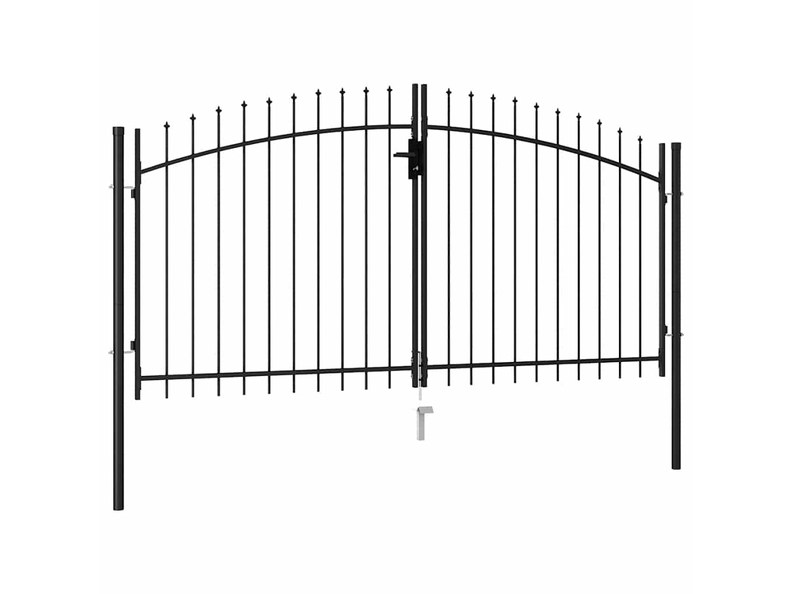 Vidaxl Portão De Cerca Woerden Porta Dupla Com Ponta Afiada 299,5x199,5 Cm
