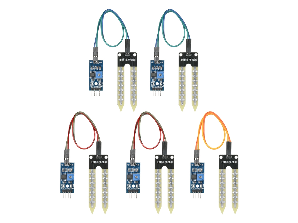 Conjunto de 5 Sensores de Umidade do Solo Módulo de Detecção para Sistema de Irrigação Automática Arduino