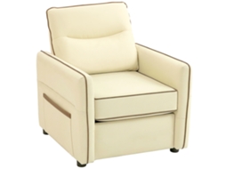 Poltrona para sala ou quarto em chenille macio, bege ZACHARY