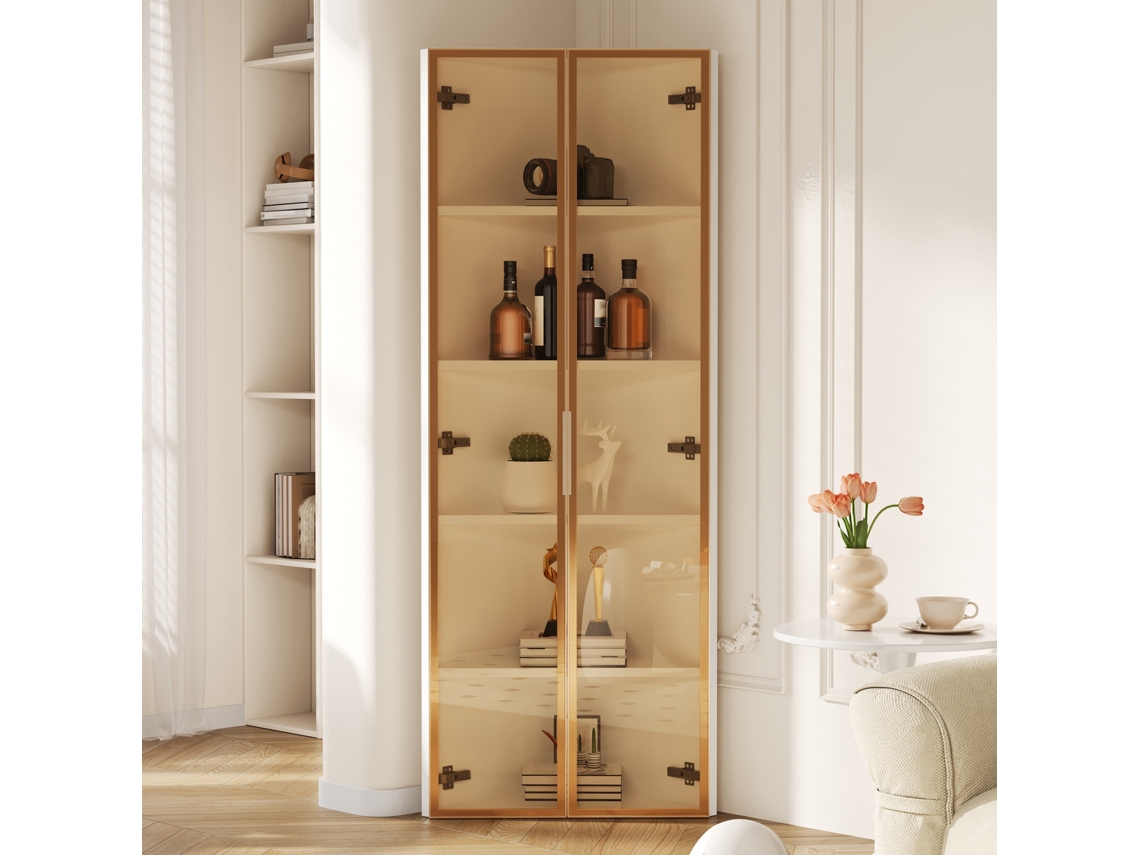 Vitrine Vidro Led 62x35x160cm, Branco, Temperado Cs