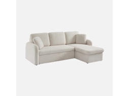 Sofá-cama Reversível Em Tecido Bouclé, 3 Lugares, Creme