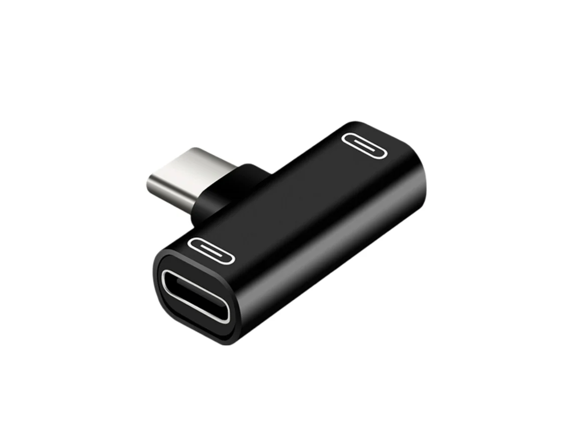 Adaptador Divisor Duplo Usb Tipo C Para Usb Tipo C Preto*