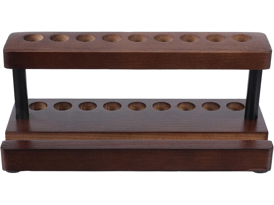 Porta canetas de Madeira com Suporte para Celular Integrado, Organizador Mesa Multifuncional Compacto e Decora