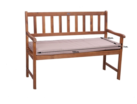 Almofada para Banco de Jardim 160 X 60 X 7 Cm Almofadas de Chão Almofada para Balanço de Jardim Bege SETGARDEN