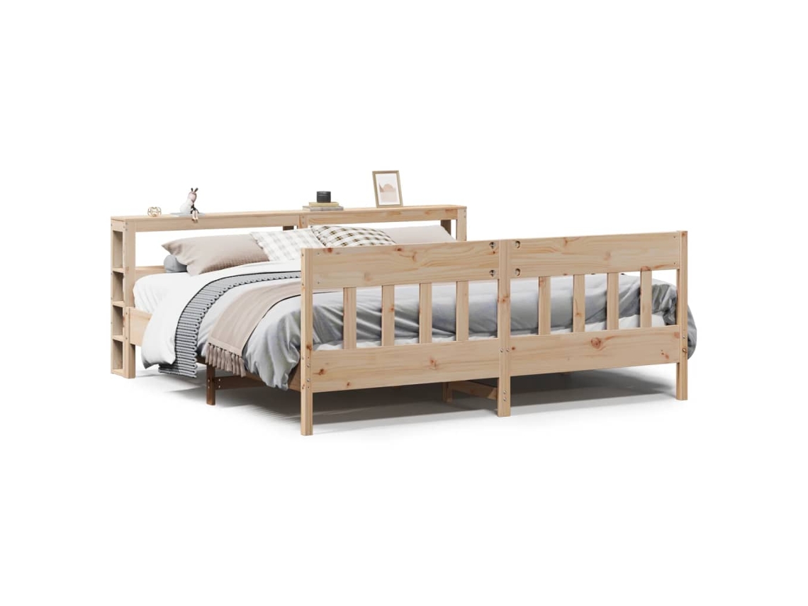 Cama Sem Colchão 200x200 Cm Madeira de Pinho Maciça MAISON EXCLUSIVE