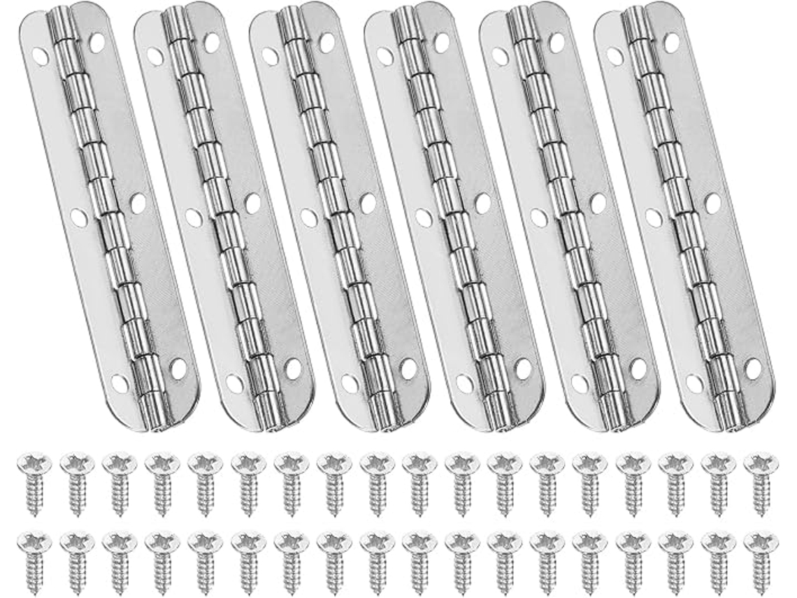 Conjunto De 6 Pequenos Piano Dobradiças 2,6 X 0,6 Polegadas Prata