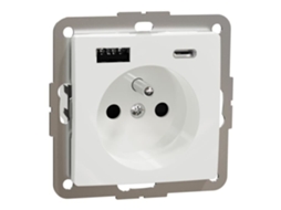 Tomada 2pe Com Usb A E Usb C 3a Schneider Electric Sdd111072 Embutida Branco 16a 3680w