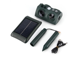Repelente solar ultrassônico Primerox para animais e pragas, externo, com vibração